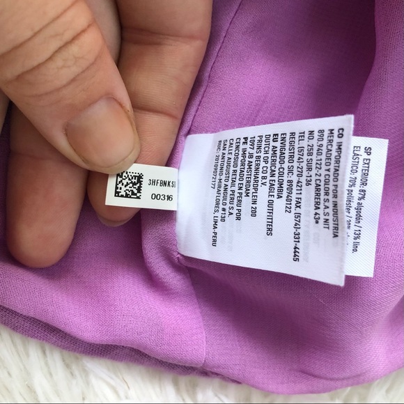 AMERICAN EAGLE • Square Neck Button Front Lilac Long Sleeve Peasant top - Small - Picture 12 of 16